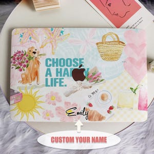 Pink Life Collage New Mac Protective Case Personalized Name For Macbook Air 11/13/15,Pro14/15/16 Apple Laptop 2025 2024 Macbook Cover