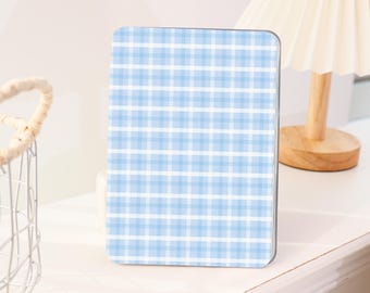 Blue Fine Plaid Kindle Personalized For Case Paperwhite 1/2/3/4, Paperwhite Case, Paperwhite "6", Kindle 2024/2025, Kindle Paperwhite Cover