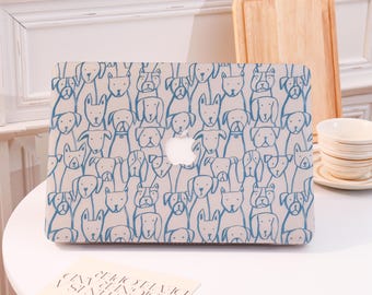 Linedoodle Puppy New Pro Mac Protective Case Personalized Name For Macbook Air11/13 Pro13/14/15/16 Apple Laptop 2025 2024 2023 Macbook Cover