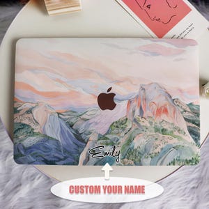 Funda protectora para Mac Pro con paisaje de montaña, personalizada con nombre para MacBook Air 11/13, Pro 13/14/15/16, Apple Laptop 2025, 2024 y 2023.
