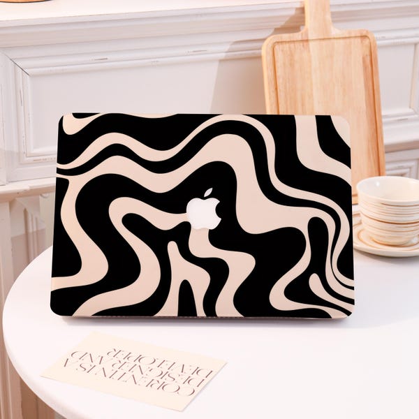 Black And White New Pro Mac Protective Case Personalized Name For Macbook Air11/13 Pro13/14/15/16 Apple Laptop 2025 2024 2023 Macbook Cover