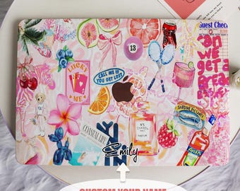 Pink Collage Aesthetics New Pro Mac Protective Case Personalized Name For Macbook Air 11/13 Pro13/14/15/16 Apple Laptop 2025 Macbook Cover