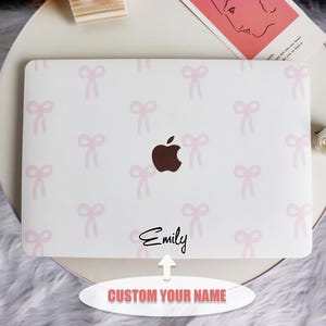 Pink Bow New Pro Mac Protective Case Personalized Name For Macbook Air 11/13/15 Pro13/14/15/16 Apple Laptop 2025 2024 2023 Macbook Cover