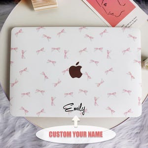 Pink Bow New Pro Mac Protective Case Personalized Name For Macbook Air 11/13/15 Pro13/14/15/16 Apple Laptop 2025 2024 2023 Macbook Cover