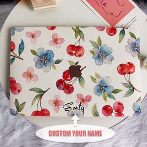 Fleurs de cerisier New Pro Mac étui de protection nom personnalisé pour Macbook Air 11/13 Pro 13/14/15/16 Apple Laptop 2025 2024 2023 Housse Macbook
