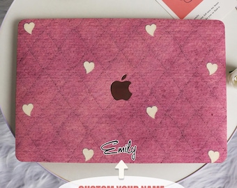 Pink Heart New Pro Mac Protective Case Personalized Name For Macbook Air11/13 Pro13/14/15/16 Apple Laptop 2025 2024 2023 Macbook Cover