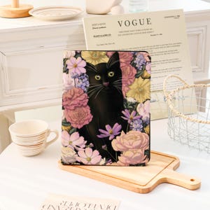 Blumen Katze iPad Case, iPad Air 13&#39;&#39;iPad 11 A16 2025 iPad Pro 12.9&#39;&#39; 2021 iPad Pro Case iPad mini 6, iPad 9/8,10.2 Zoll,iPad Air Cover 2025