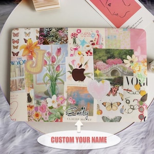 Floral and Inspirational Collage New Mac Protective Case Personalized Name For Macbook Air 13/15 Pro14/15/16 Apple Laptop 2025 Macbook Cover