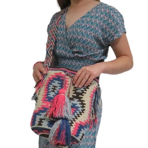 Wayuu bag large handmade Best Colombian Bags, Colorful Crochet Tote Bag, Beach Bag, Crossbody Bags for Women, Top Bucket Purse, Mochila Bag