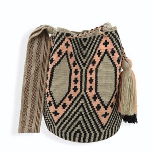 Große Tasche Wayuu mochila mit exklusiven Designs Original Einzelstück kolumbianische häkeln Schultertasche ethnischen Designs Eimer