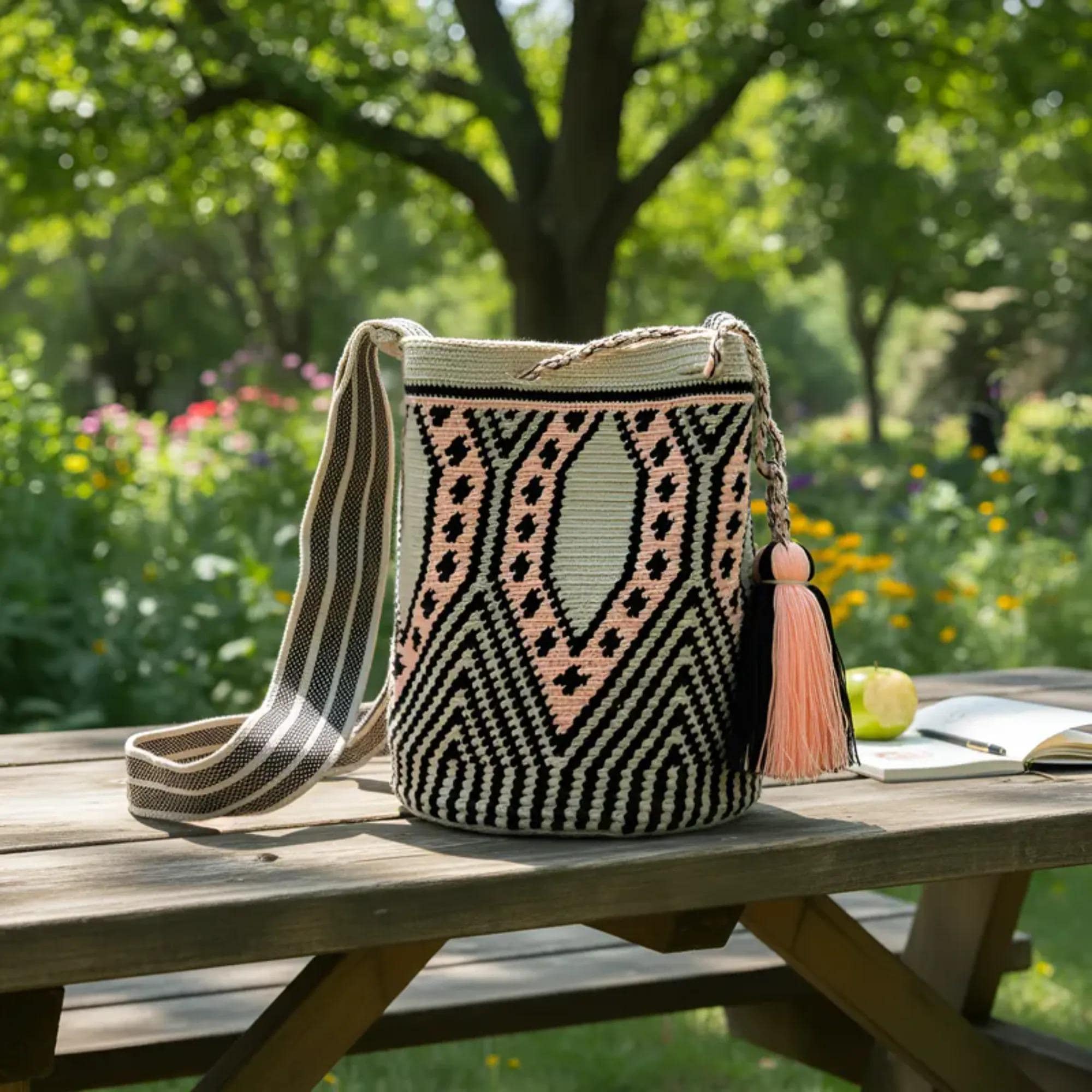 Handmade Wayuu Mochila Bag: Large Colombian Crochet Shoulder  display picture 2
