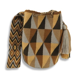 Handmade Wayuu Mochila Bag: Large Colombian Crochet Shoulder Bag