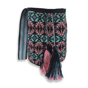 Handmade Wayuu Mochila Bag: Single Thread Colombian Crochet Bucket Bag