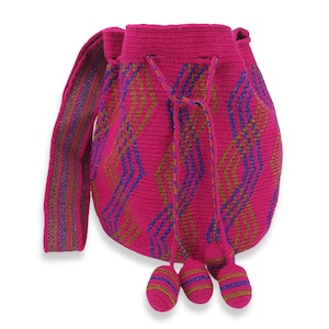 Handmade Wayuu Mochila Bag: Single Thread Colombian Crochet