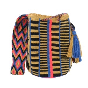 Handwoven Wayuu Mochila Bag: Colombian Crochet Shoulder Bag, Ethnic Design