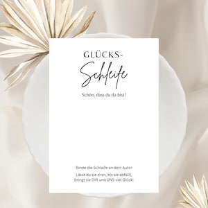 Autoschleifenkarten | Glücksschleifenkarten für die Hochzeit | Gastgeschenke für die Hochzeitsgäste