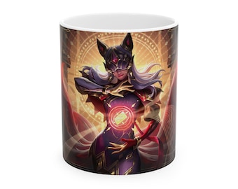 Ahri Lol Ceramic Mug - Gamer Gift, Fantasy Coffee Cup