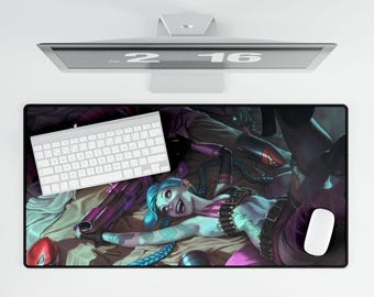 Jinx Inspired Desk Mat - League of Legends Gaming Mousepad