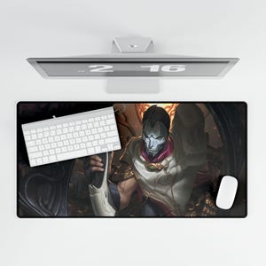 Jhin Desk Mat - LOL Gaming Mouse Pad - Large Gamer PC Accessory - League of Legends Desk Protector - Office Decor for Gamers