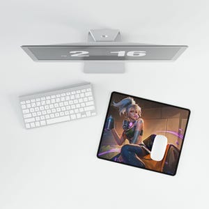 League of Legends Akali Mouse Pad, Desk Mat for Gamers, LOL Desk Accessory, Gaming Mousepad, Computer Desk Decor, League of Legends Gift