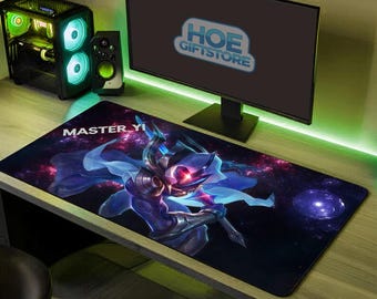 Cosmic Phantom Assassin Desk Mat | Gaming Mousepad, Space Rogue Character