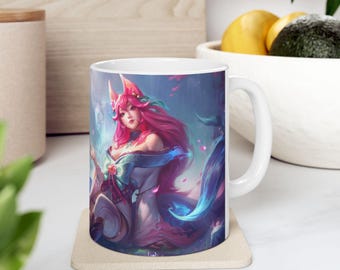 Fantasy Fairy Ahri Mug - League of Legends Inspired Ceramic Coffee Cup