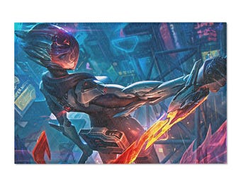 Akali League of Legends Area Rug, Gamer Room Decor, Cosplay Accent