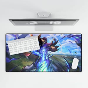 Jhin Art Mouse Pad - Gamer Desk Mat - League of Legends Decor - Gaming Accessories - LOL Desk Mat - Computer Desk Pad