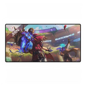 Gaming Desk Mat - Jhin LOL Design - League of Legends Mouse Pad - Cool Gamer Gift - Large Desk Protector - Gaming Room Decor - Custom Desk