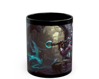 Tazza nera Ekko League of Legends, regalo per giocatori, decorazione per casa e ufficio