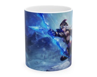 ASHE LOL League of Legends Ceramic Mug, Gamer Gift, Mystic Artwork