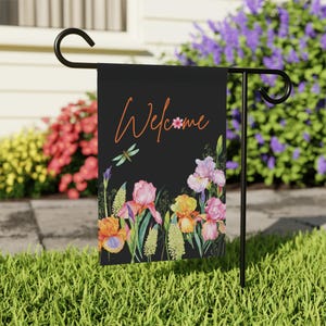 Spring Garden Decoration, Garden and House Banner, Colorful Welcome Flag, New Homeowner Gift, Outdoor Yard Decor, Garden Flag for Front Door
