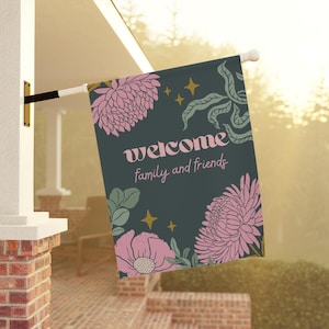 Spring Garden Decoration, Garden and House Banner, Colorful Welcome Flag, New Homeowner Gift, Outdoor Yard Decor, Garden Flag for Front Door
