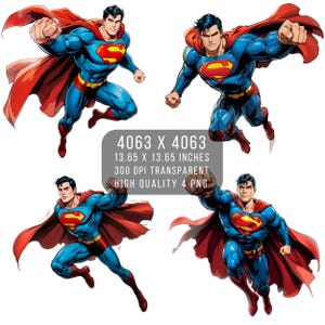 4 PNG Man Hero Superhero dc comic fan art Arquivo PNG de design digital para sublimação - Alta resolução - Download PNG digital instantâneo