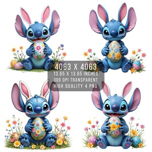 4 PNG au point oeuf de Pâques fleur printemps conception numérique fichier PNG pour sublimation - haute résolution - téléchargement PNG numérique instantané