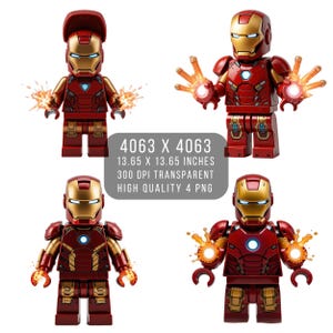 4 Bloques PNG Avengers Iron Man Superhero Movie Diseño digital Archivo PNG para sublimación - Alta resolución - Descarga PNG digital instantánea
