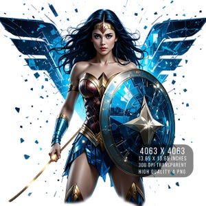 4 PNG W femmes super-héros Splash et aquarelle PNG W-femme PNG transparent pour téléchargement numérique par sublimation