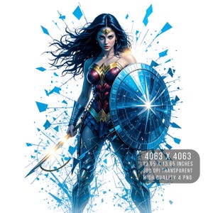 4 PNG W femmes super-héros Fan art Splash et aquarelle PNG W-femme PNG transparent pour téléchargement numérique par sublimation