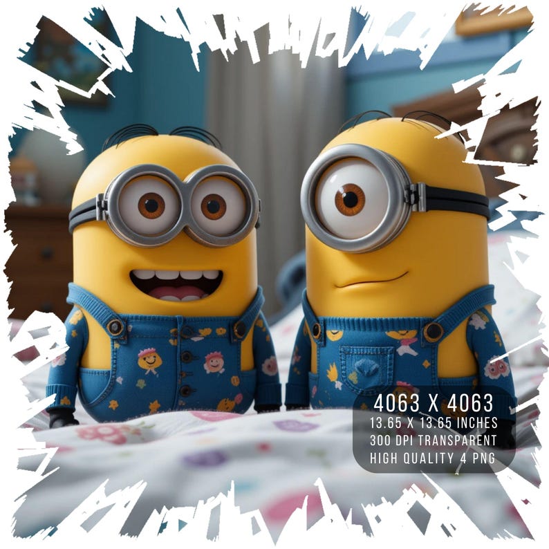4 PNG Minions From Despicable Me Digital Design PNG File for ...