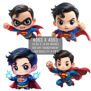 4 PNG Homem Herói Super-herói Cabeça Grande DC Comics Fan Art Design Digital Arquivo PNG para sublimação - Alta Resolução - Download PNG Digital Instantâneo