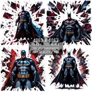 4 PNG Super-héros chauve-souris Fan art Justice League Effet éclaboussures et verre |  Fichier PNG transparent pour sublimation à téléchargement numérique Justice