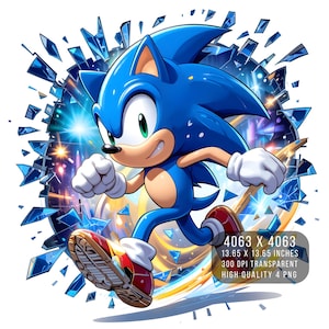 4 png-sonische fanart transparant digitaal ontwerp png-bestand voor sublimatie - hoge resolutie - onmiddellijke digitale png-download