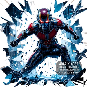 4 PNG Antman Superheld Gebrochenes Glas Splash Ant Mann PNG W-Woman Transparente PNG-Datei für Sublimation Digitaler Download