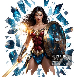 4 PNG W femmes super-héros Fan art Splash et aquarelle PNG W-femme PNG transparent pour téléchargement numérique par sublimation