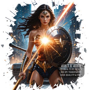 4 PNG W femmes super-héros Fan art Splash et aquarelle PNG W-femme PNG transparent pour téléchargement numérique par sublimation