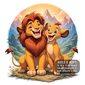 4 PNG Il Re Leone Simba e Pumbaa File PNG di design digitale per sublimazione - Alta risoluzione - Download PNG digitale istantaneo