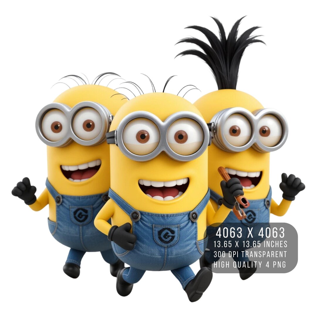 4 PNG Minions From Despicable Me Digital Design PNG File for ...