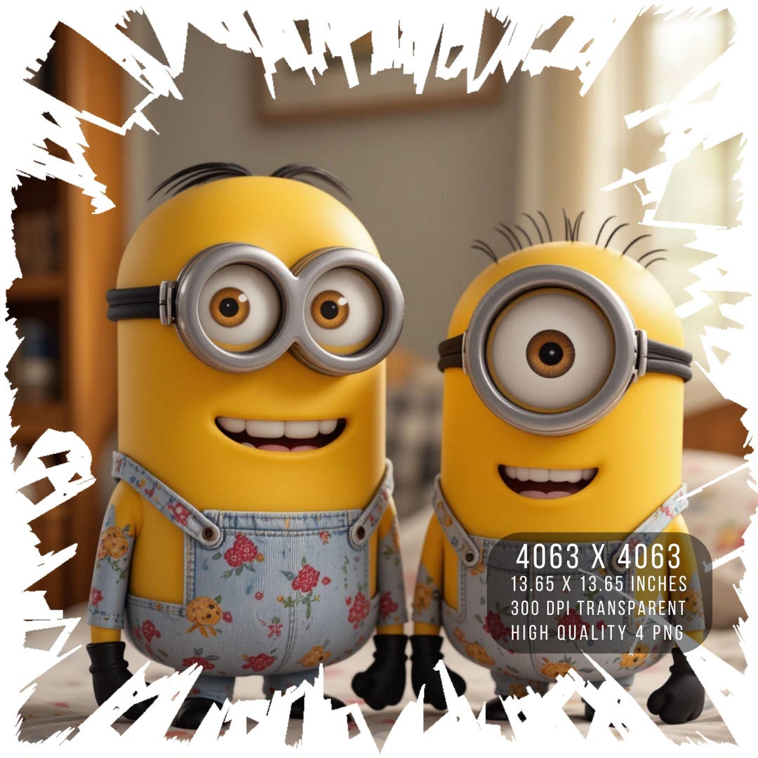 4 PNG Minions From Despicable Me Digital Design PNG File for ...