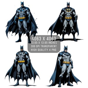4 PNG chauve-souris super-héros Fan art Justice League style bande dessinée PNG Fichier PNG transparent pour sublimation téléchargement numérique Justice
