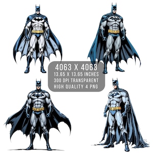 4 PNG chauve-souris super-héros Fan art Justice League style bande dessinée PNG Fichier PNG transparent pour sublimation téléchargement numérique Justice